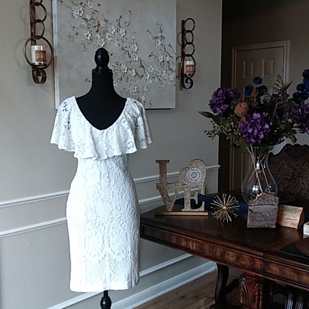 Lauren Ralph Lauren Women's Tamalira Floral Lace Cocktail Dress. Size 6 - Picture 11 of 17